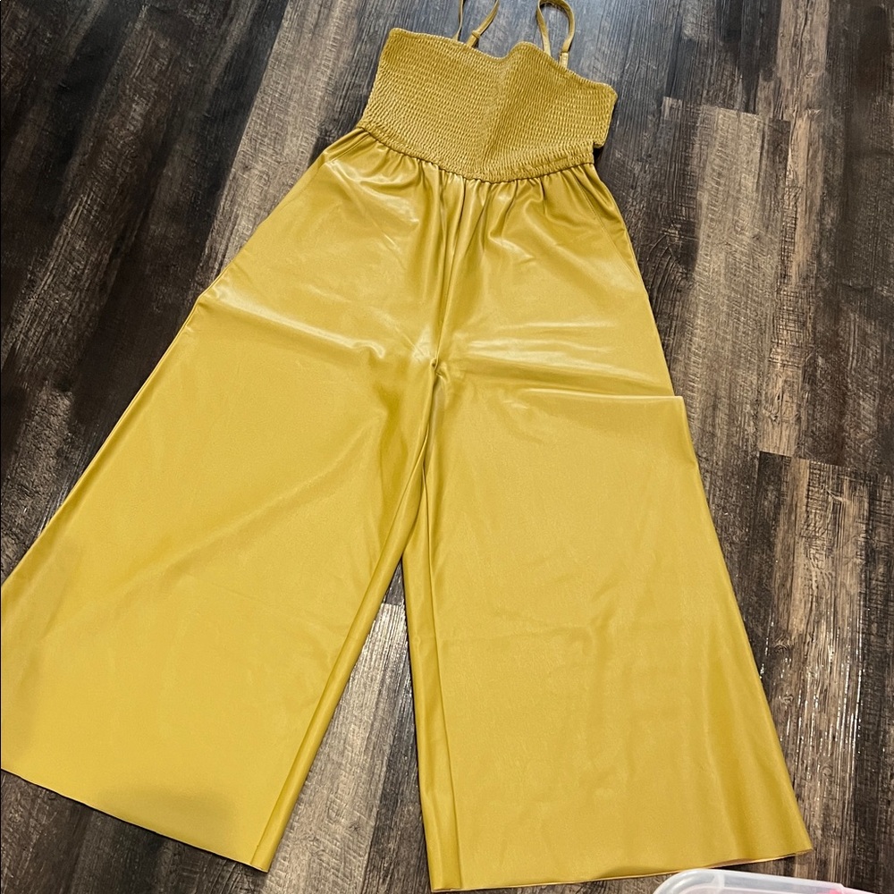 New Pilcro Smocked Bodice Wide-Leg Jumpsuit sz S